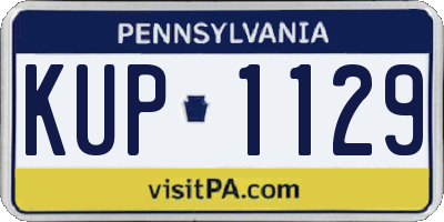 PA license plate KUP1129