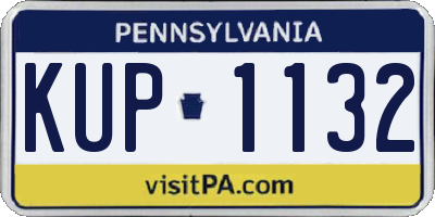 PA license plate KUP1132