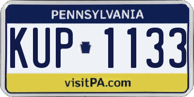 PA license plate KUP1133