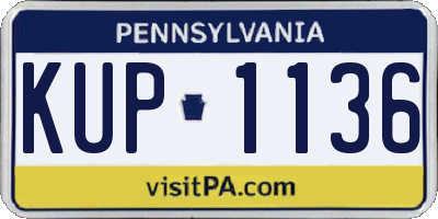 PA license plate KUP1136