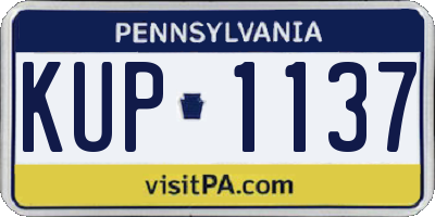 PA license plate KUP1137