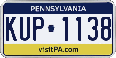 PA license plate KUP1138