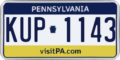 PA license plate KUP1143