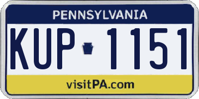 PA license plate KUP1151