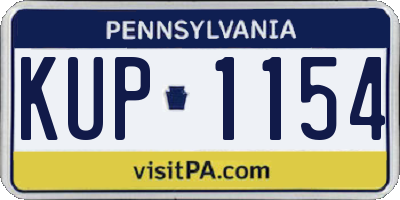 PA license plate KUP1154