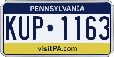 PA license plate KUP1163