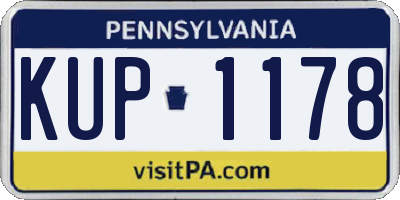 PA license plate KUP1178