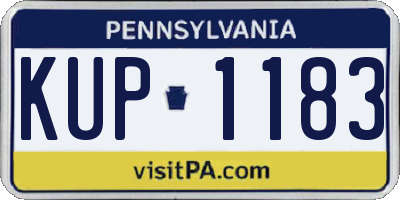 PA license plate KUP1183