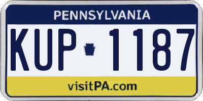 PA license plate KUP1187
