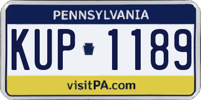 PA license plate KUP1189