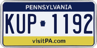 PA license plate KUP1192