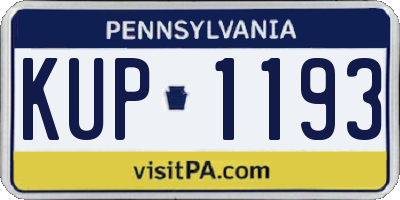 PA license plate KUP1193