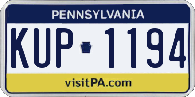 PA license plate KUP1194