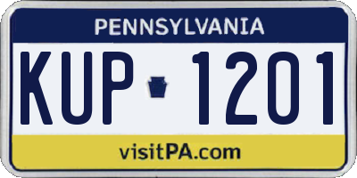 PA license plate KUP1201