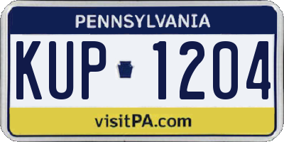 PA license plate KUP1204