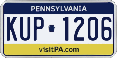 PA license plate KUP1206