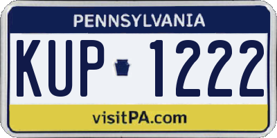 PA license plate KUP1222