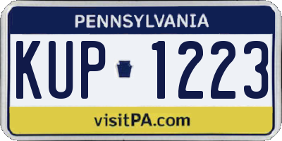 PA license plate KUP1223