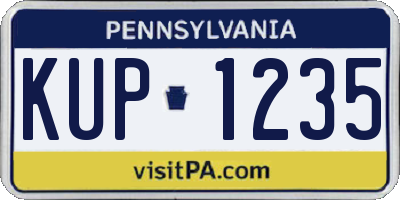 PA license plate KUP1235