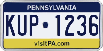 PA license plate KUP1236