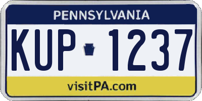 PA license plate KUP1237
