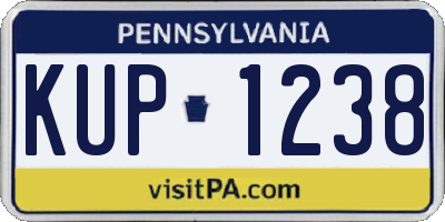 PA license plate KUP1238