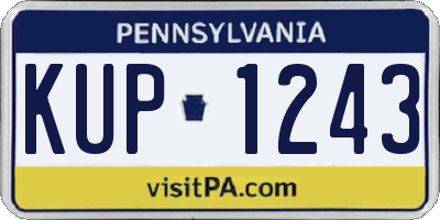 PA license plate KUP1243