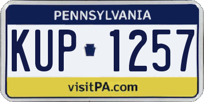 PA license plate KUP1257