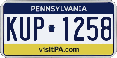 PA license plate KUP1258