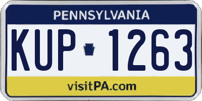 PA license plate KUP1263