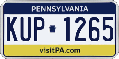 PA license plate KUP1265