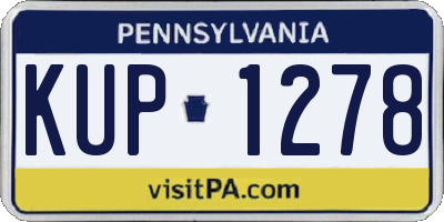 PA license plate KUP1278