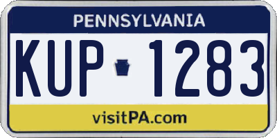 PA license plate KUP1283