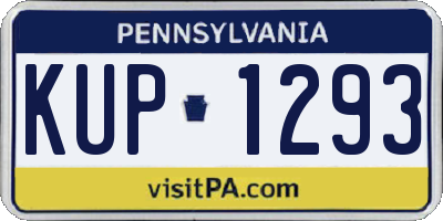 PA license plate KUP1293