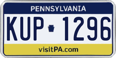 PA license plate KUP1296