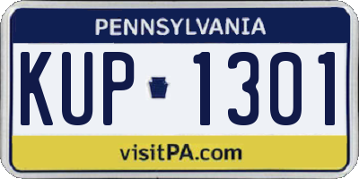 PA license plate KUP1301