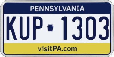 PA license plate KUP1303