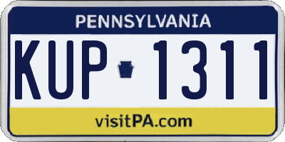 PA license plate KUP1311