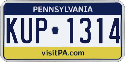 PA license plate KUP1314