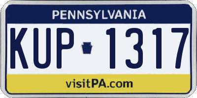PA license plate KUP1317