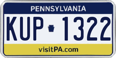 PA license plate KUP1322