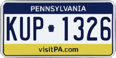 PA license plate KUP1326