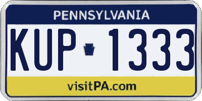 PA license plate KUP1333
