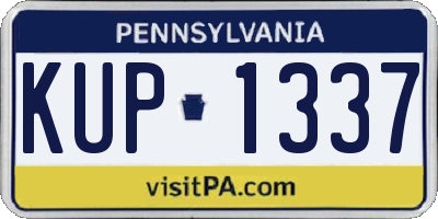 PA license plate KUP1337