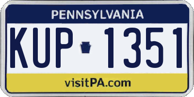 PA license plate KUP1351