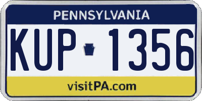 PA license plate KUP1356