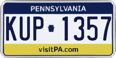 PA license plate KUP1357
