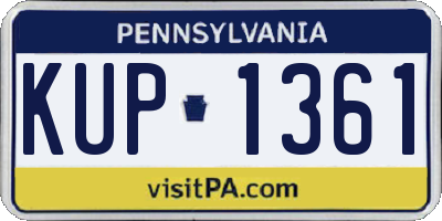 PA license plate KUP1361