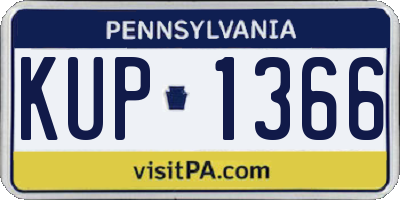 PA license plate KUP1366