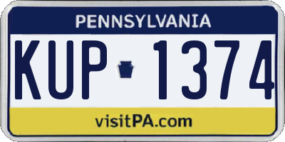 PA license plate KUP1374